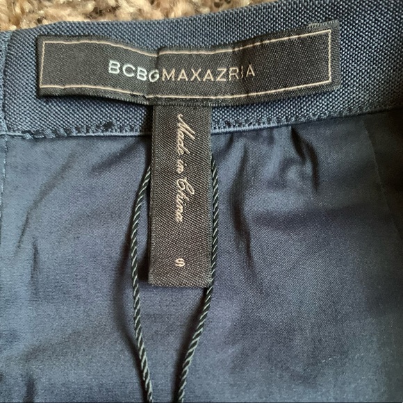 BCBG Blue Faux Leather High Waisted Pencil Skirt - Picture 4 of 10